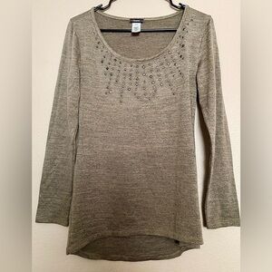 Cocomo Ladies M Tan Embellished Top